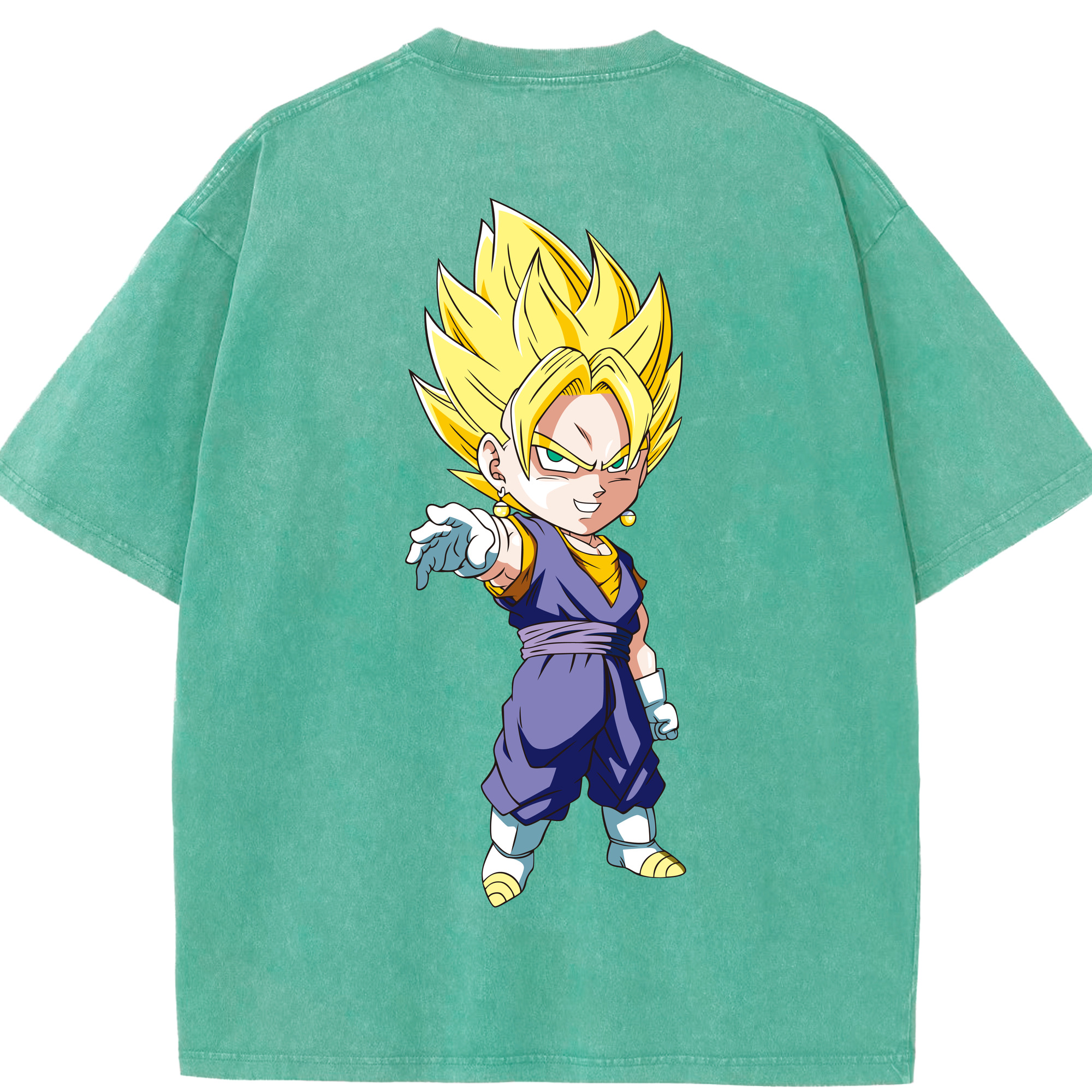 （画像用） ドラゴンボール ベジット DRAGON BALL Vegetto 綿100% ヴィンテージ風 半袖Tシャツ（背面プリント）